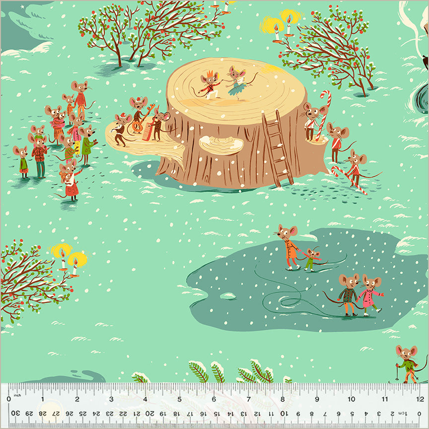 Studio Edit by Heather Ross - Christmas Mice Aqua 50165D-1