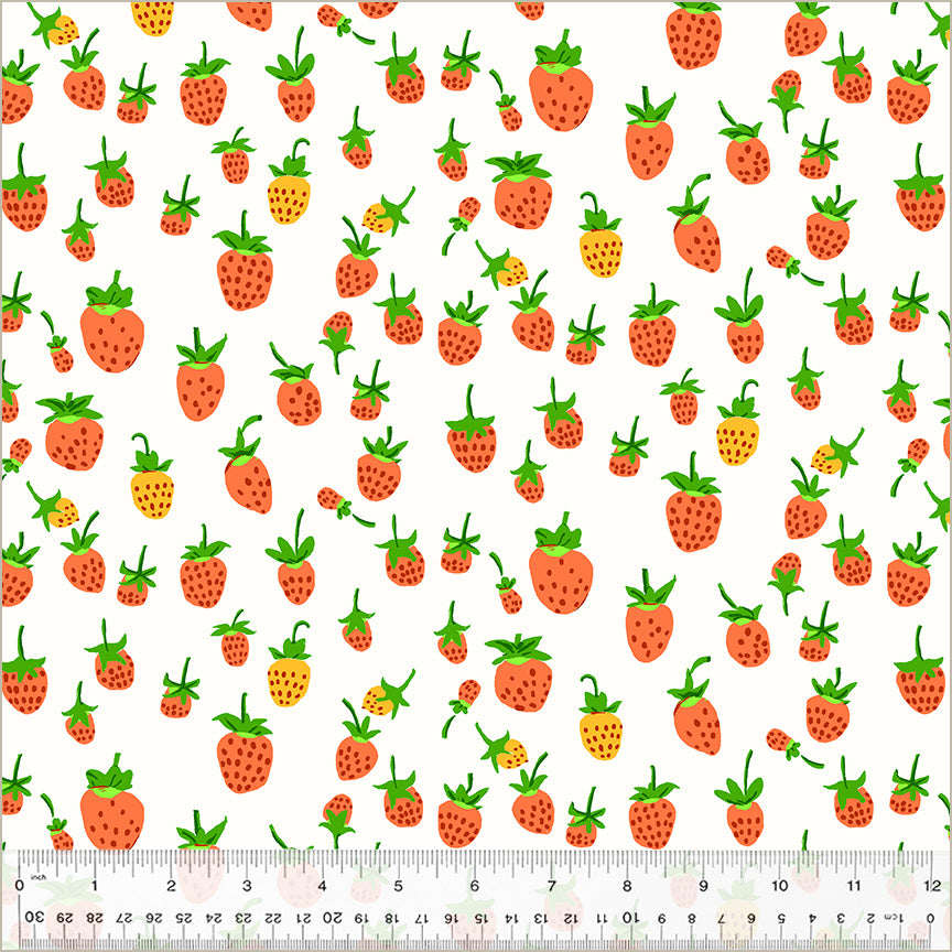 Studio Edit by Heather Ross - Strawberries White 37024D-3