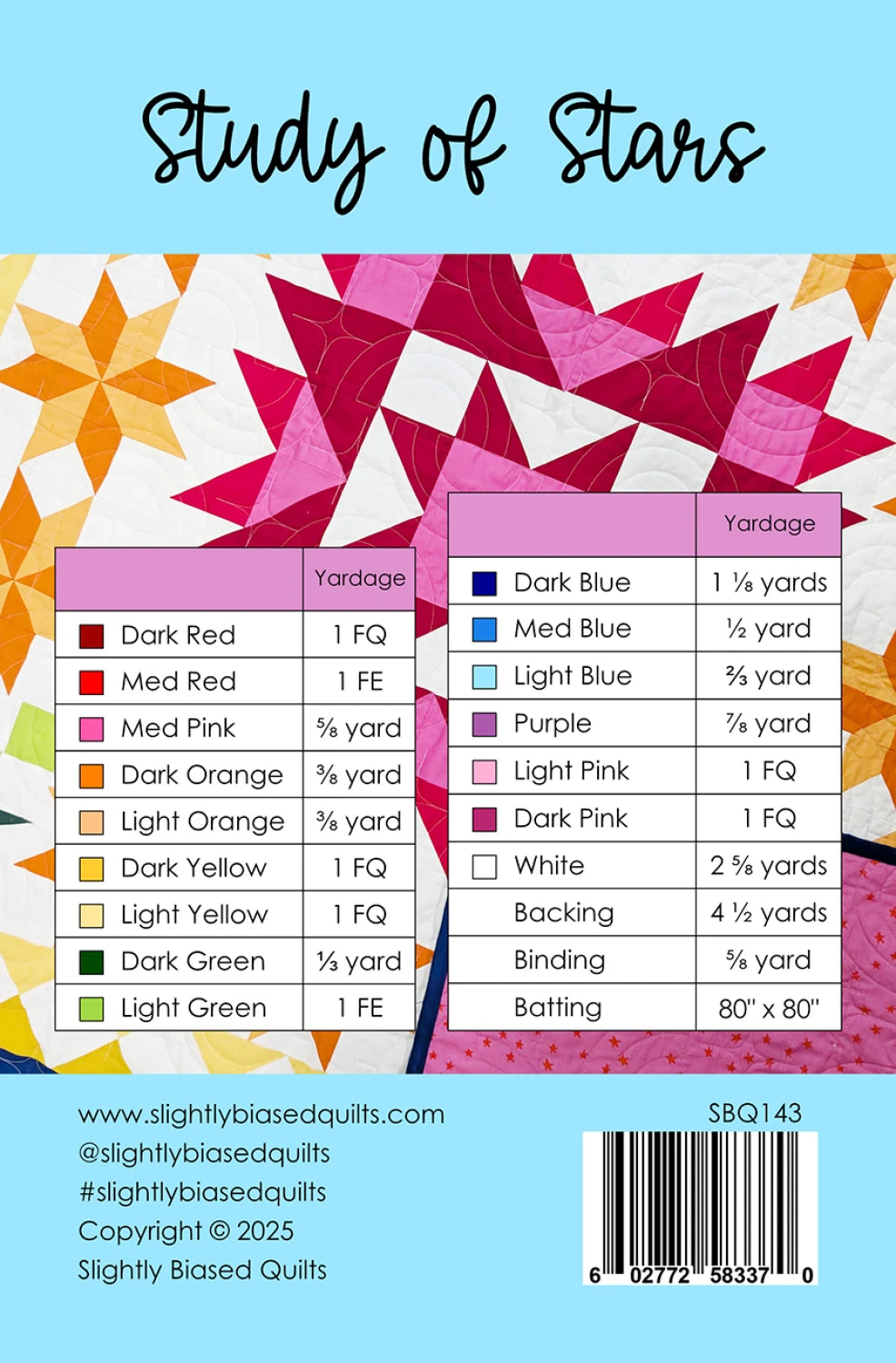 Study of Stars Quilt Pattern by Slightly Biased Quilts