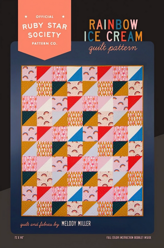 Sugar Cone by Kimberly Kight - Rainbow Ice Cream Quilt Kit
