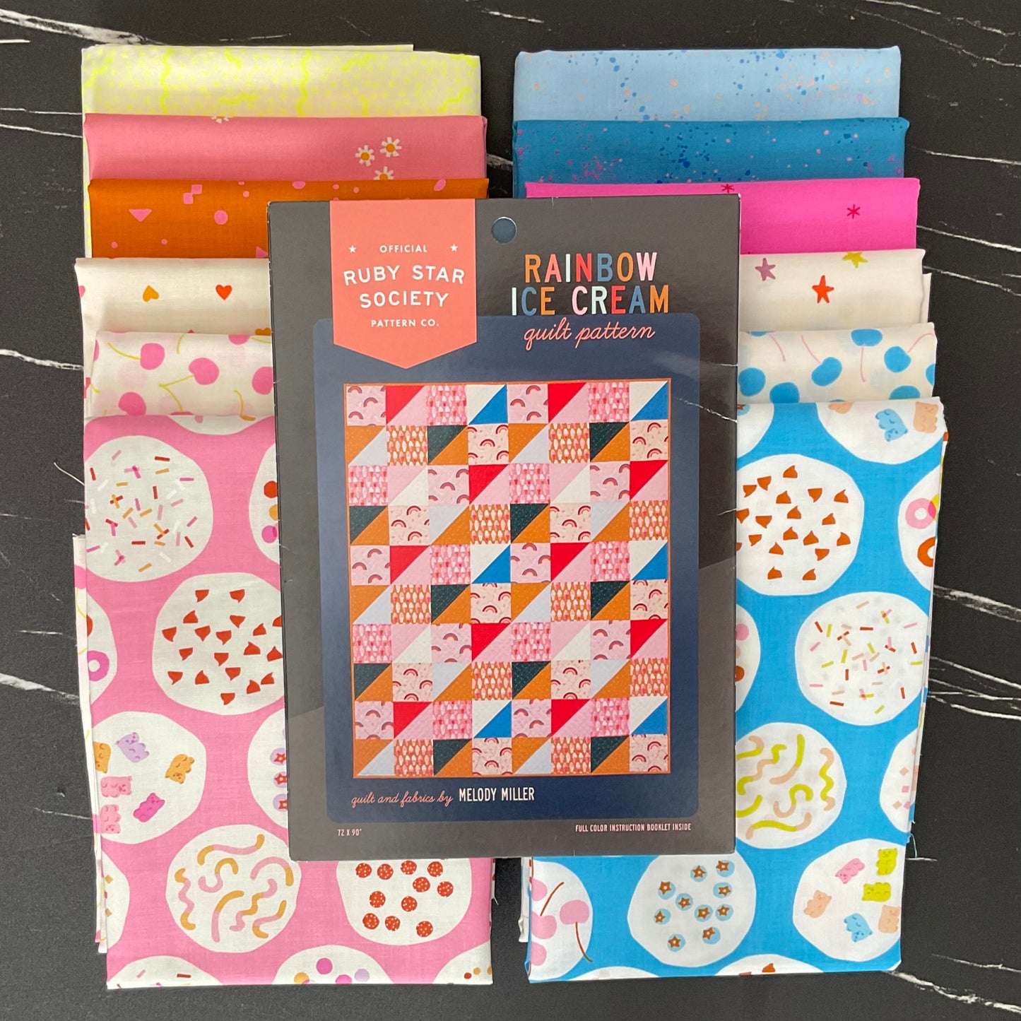 Sugar Cone by Kimberly Kight - Rainbow Ice Cream Quilt Kit