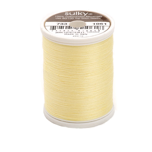 Sulky Cotton Thread 30wt 400d 500yds Pale Yellow # 733-1061