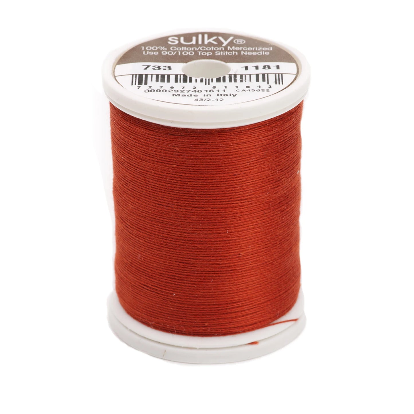 Sulky Cotton Thread 30wt 400d 500yds Rust # 733-1181