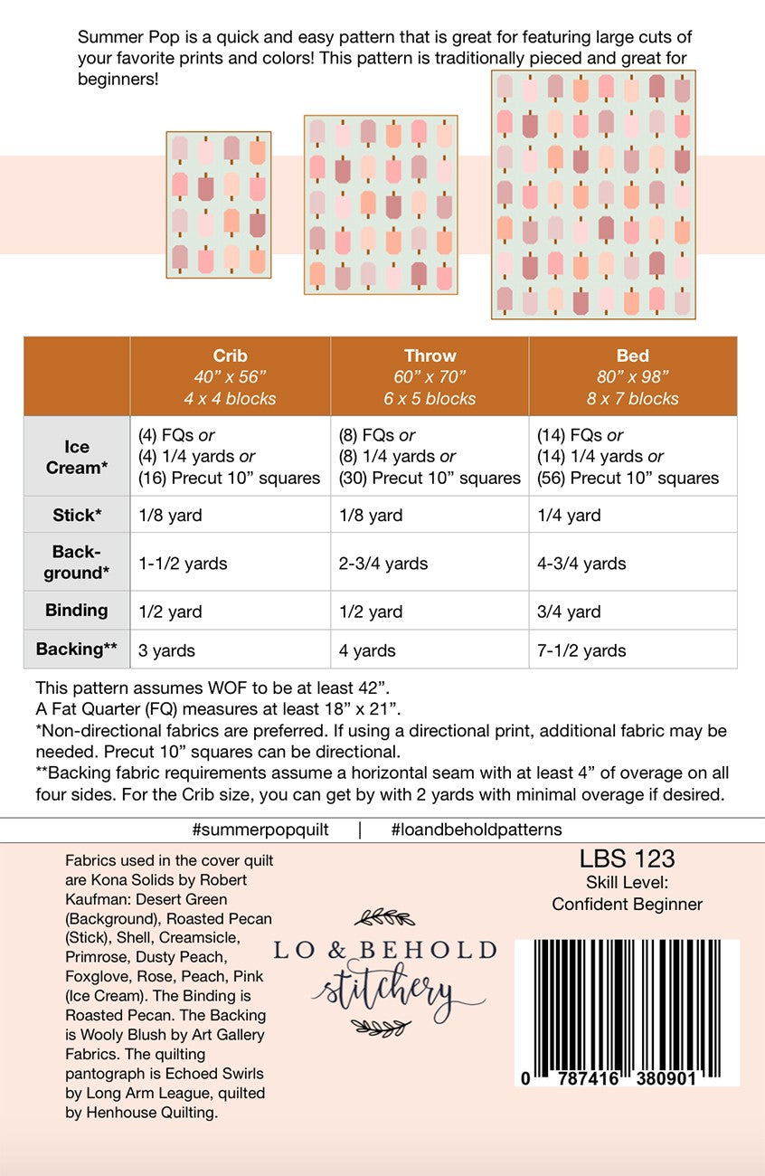 Summer Pop Quilt Pattern by Lo & Behold Stitchery