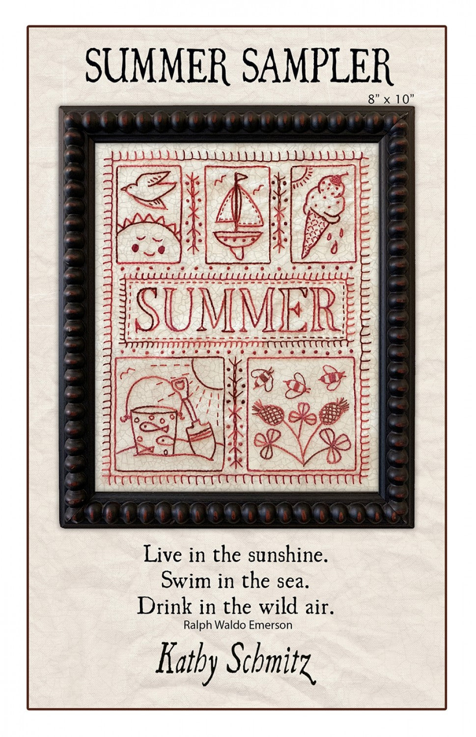 Summer Sampler Embroidery Pattern by Kathy Schmitz