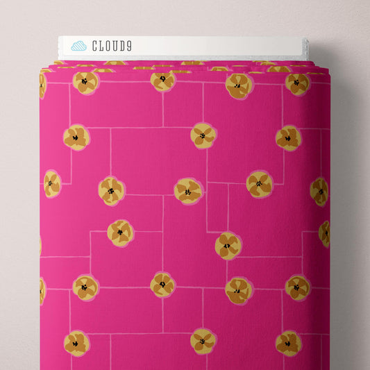 Summer Sun by Vera® : Floral Grid Fuchsia 228816 (Estimated Arrival November 2025)