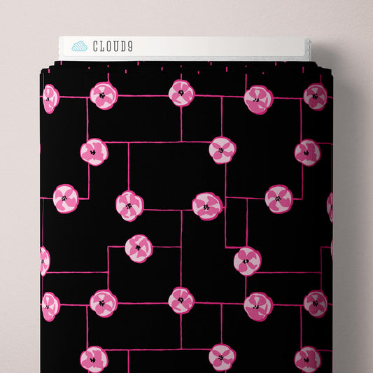 Summer Sun by Vera® : Floral Grid Black 228817 (Estimated Arrival November 2025)