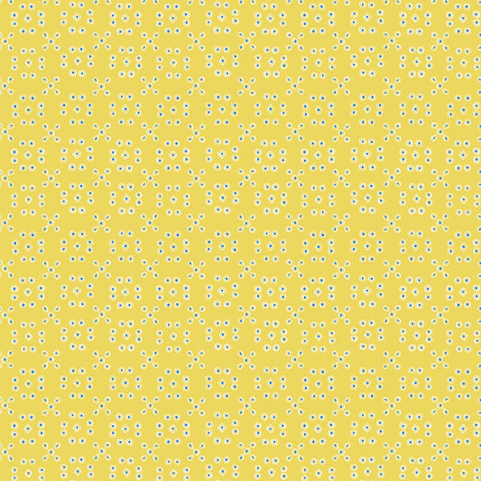 Summer's End by Emily Taylor : Lace Curtains Yellow/Blue 229755