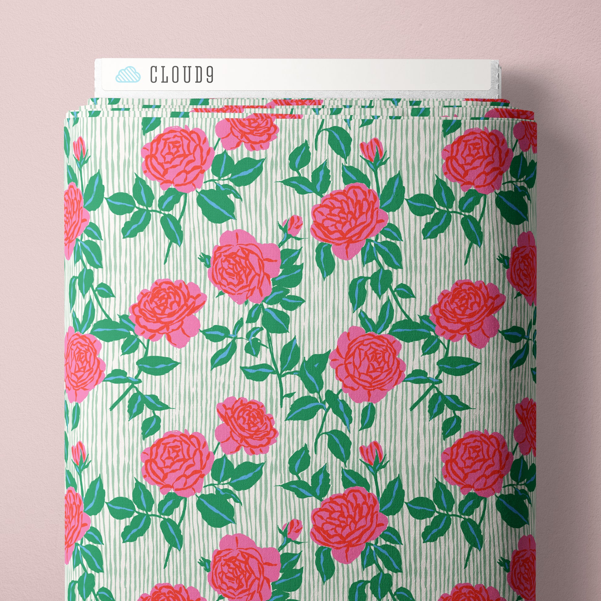 Summer's End by Emily Taylor : Rain Roses Green/Pink 229740