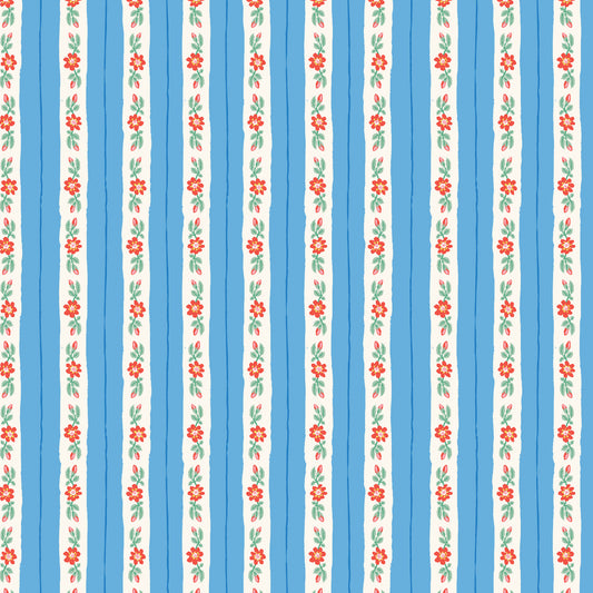 Summer's End by Emily Taylor : Rosy Ribbon Stripe Blue 229746