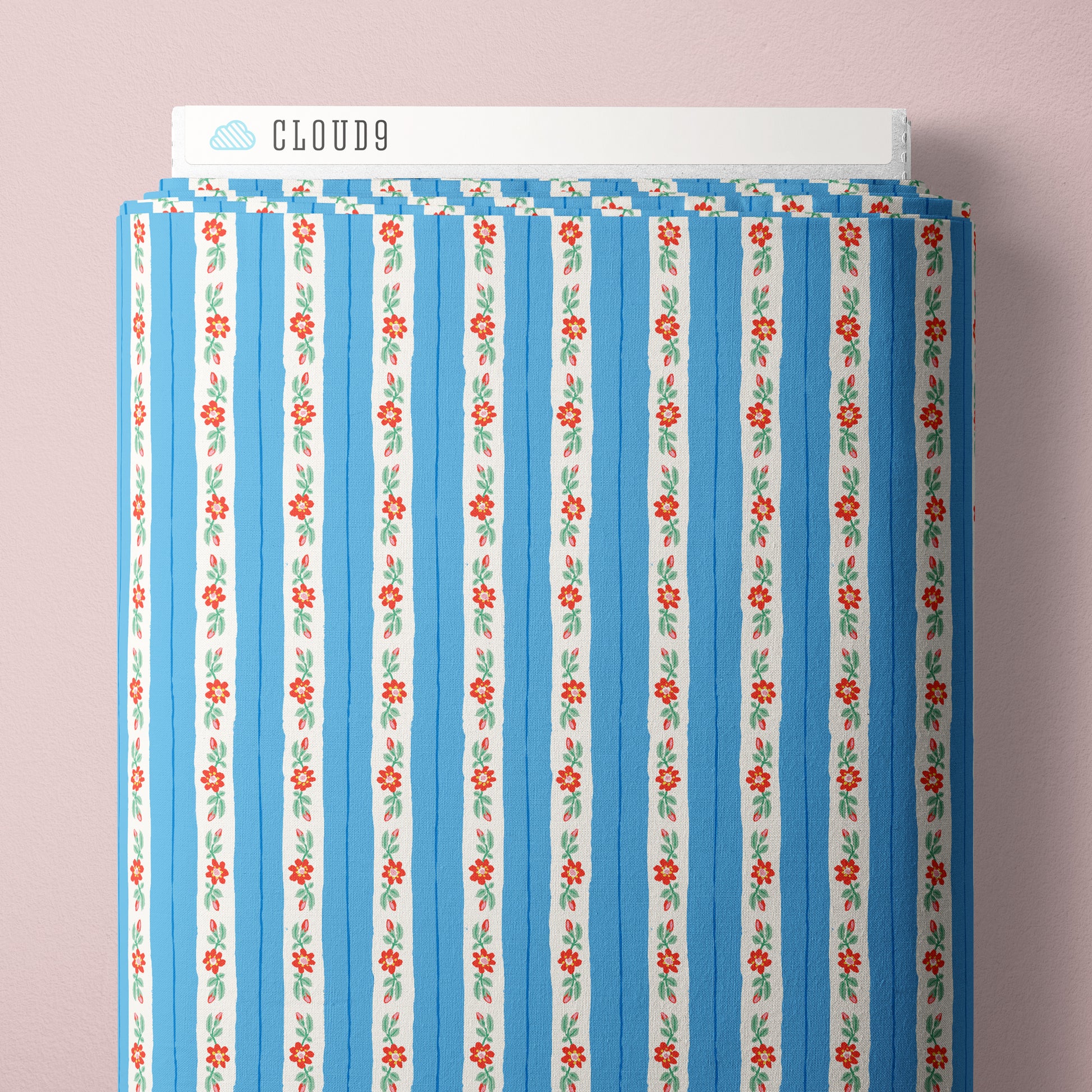 Summer's End by Emily Taylor : Rosy Ribbon Stripe Blue 229746