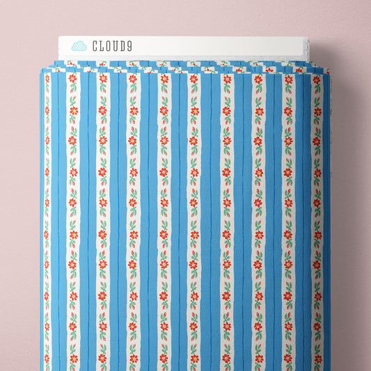Summer's End by Emily Taylor : Rosy Ribbon Stripe Blue 229746