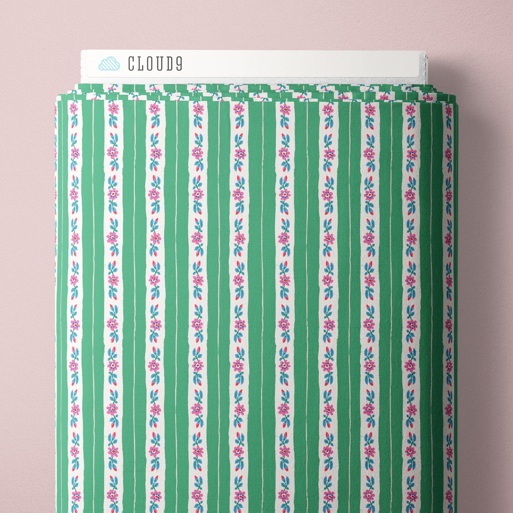 Summer's End by Emily Taylor : Rosy Ribbon Stripe Green 229745