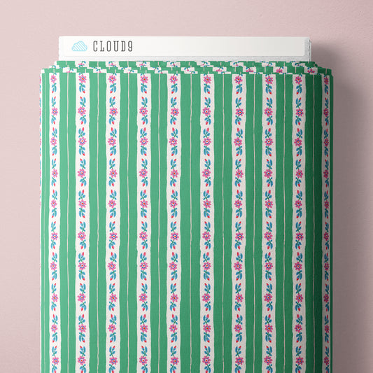 Summer's End by Emily Taylor : Rosy Ribbon Stripe Green 229745