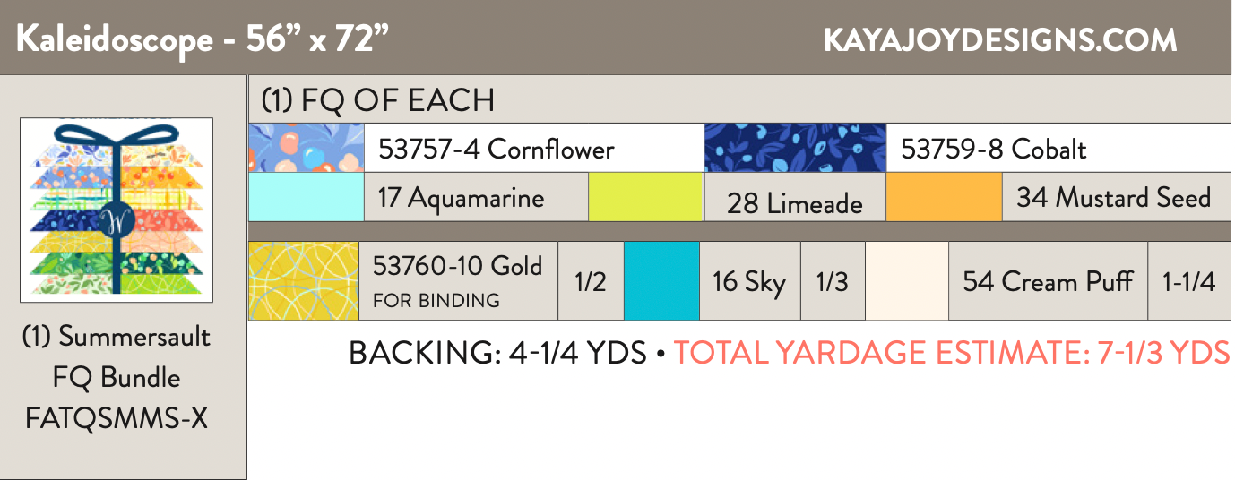 Summersault by Tamara Kate : Kaleidoscope Quilt Kit