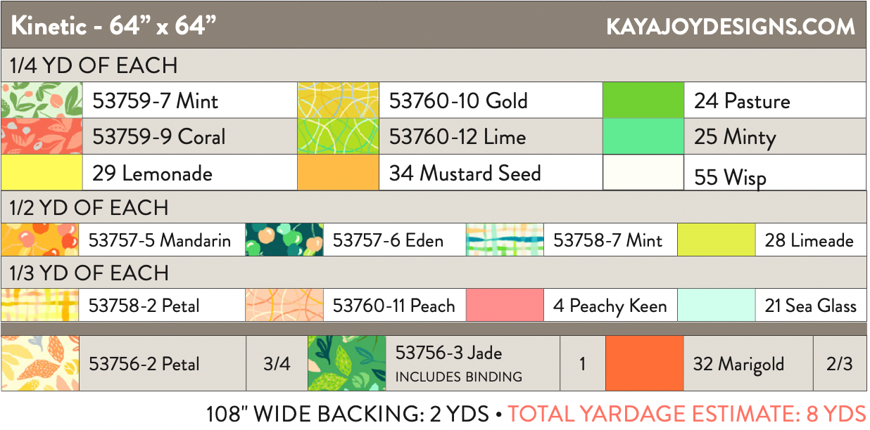 Summersault by Tamara Kate : Kinetic Quilt Kit