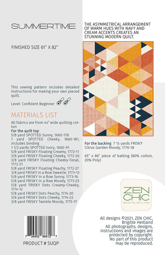 Summertime Quilt Pattern by Zen Chic