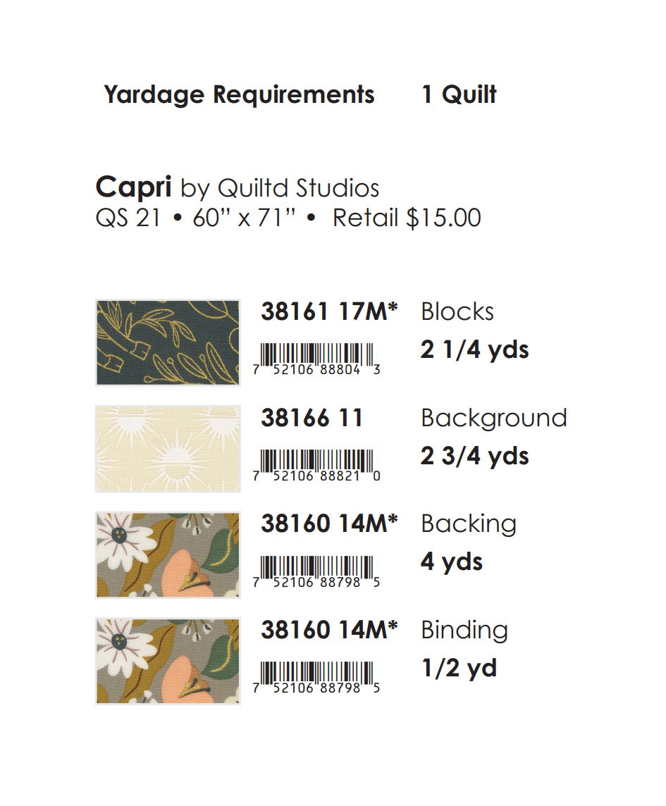 Sunlit Ruins by Jessica Rose : Capri Quilt Kit