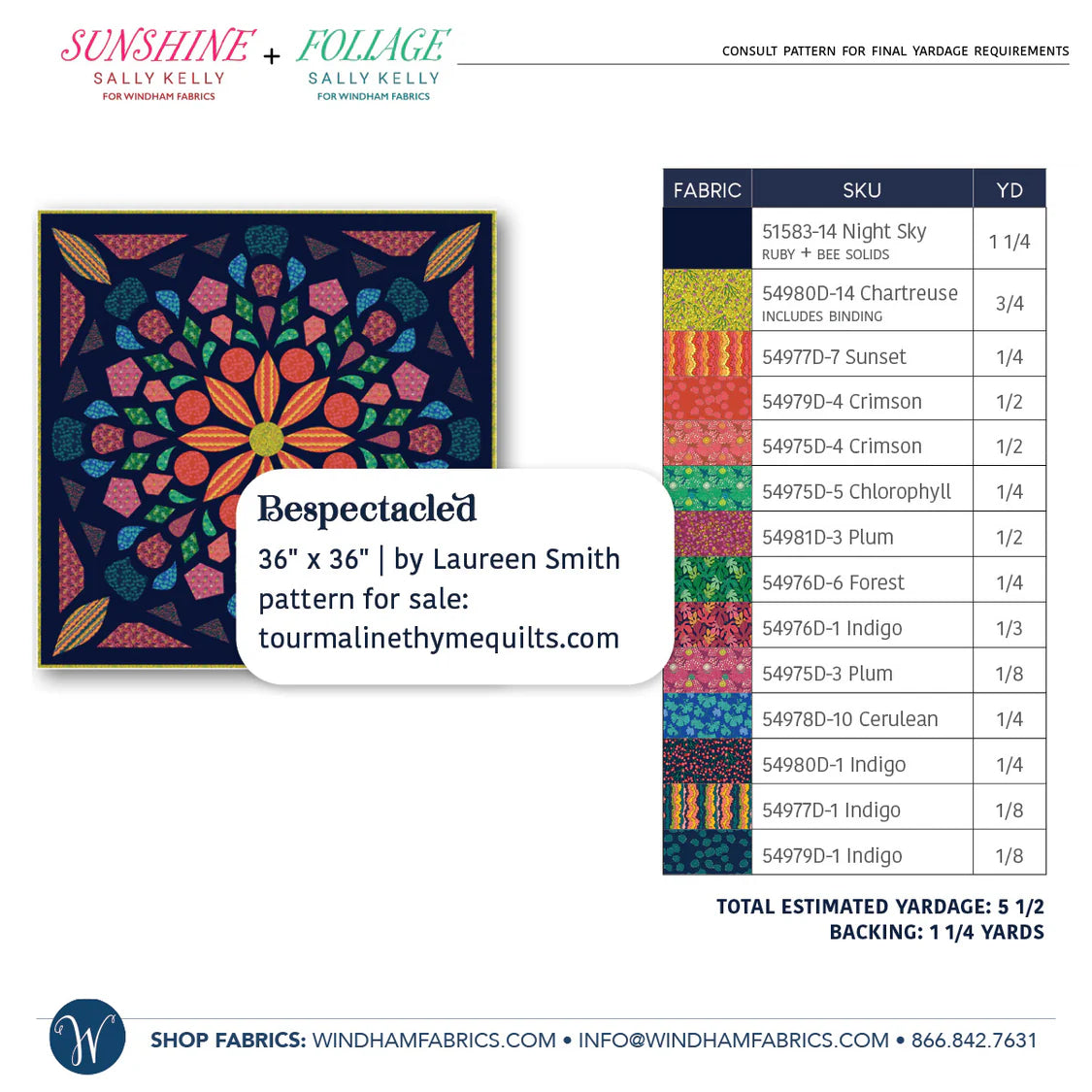 Sunshine by Sally Kelly : Bespectacled Applique Quilt Kit