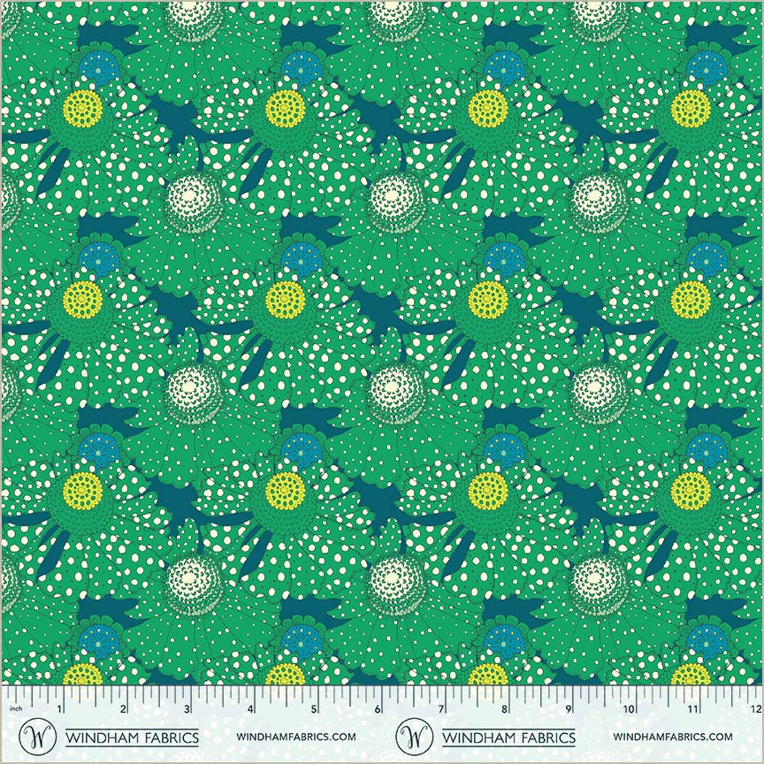 Sunshine by Sally Kelly : Polka Flower Chlorophyll 54975D-5