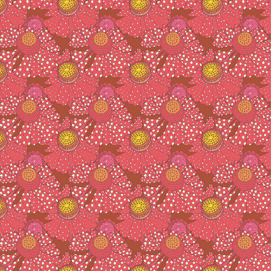 Sunshine by Sally Kelly : Polka Flower Crimson 54975D-4