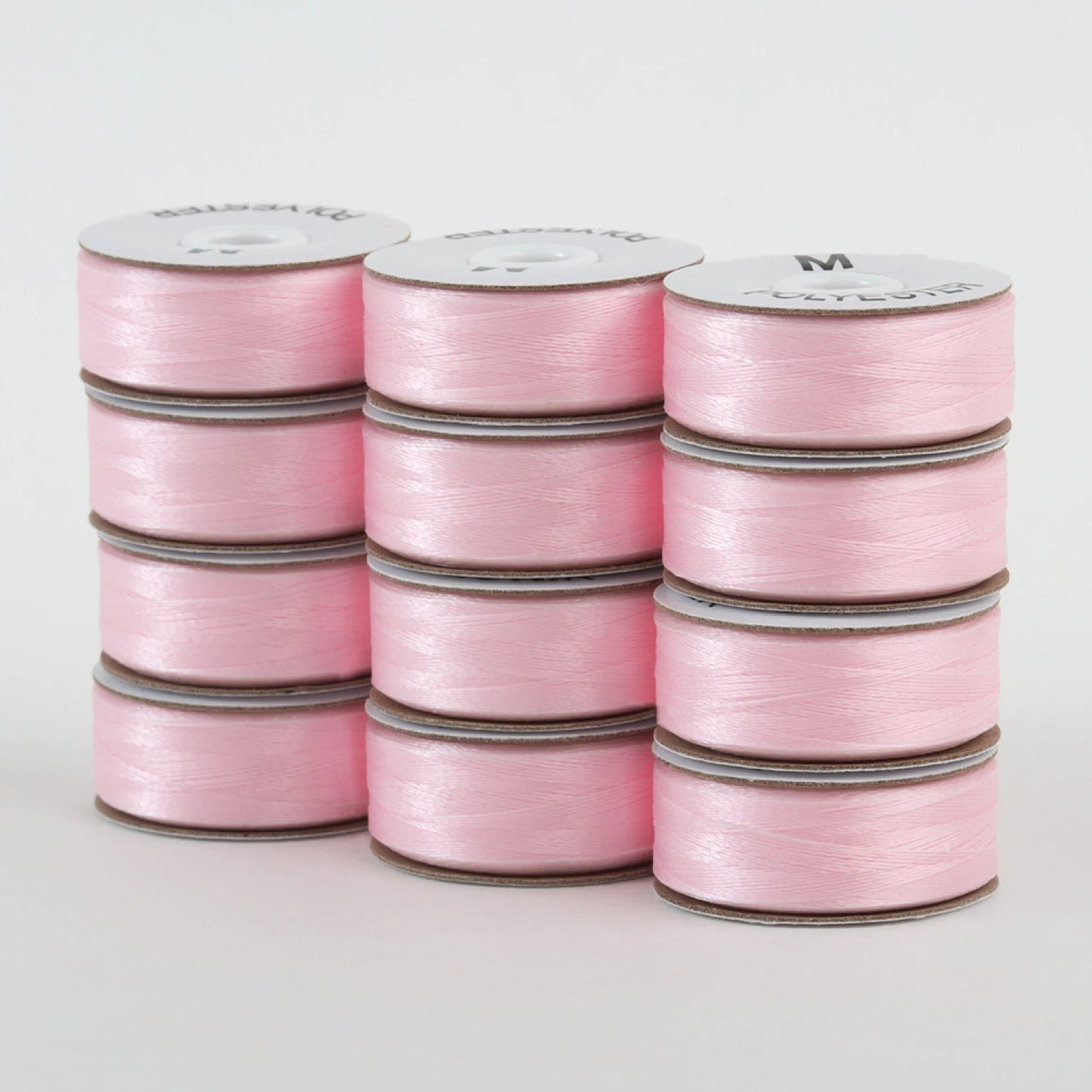 SuperBobs Polyester Bobbin 12pk M-Style Baby Pink # 301-12-628