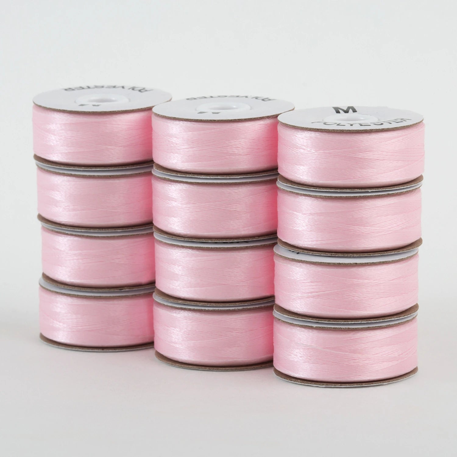 SuperBobs Polyester Bobbin 12pk M-Style Baby Pink # 301-12-628