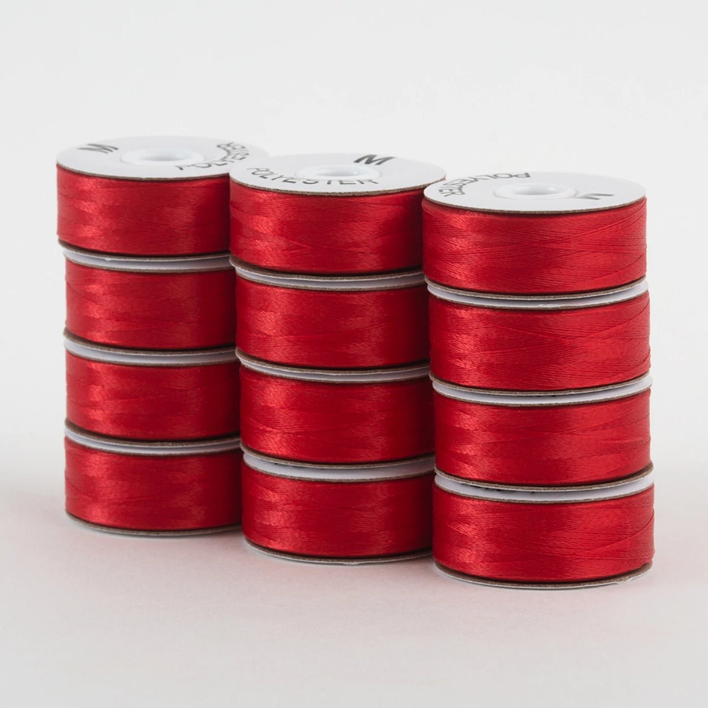 SuperBobs Polyester Bobbin 12pk M-Style Bright Red # 301-12-627