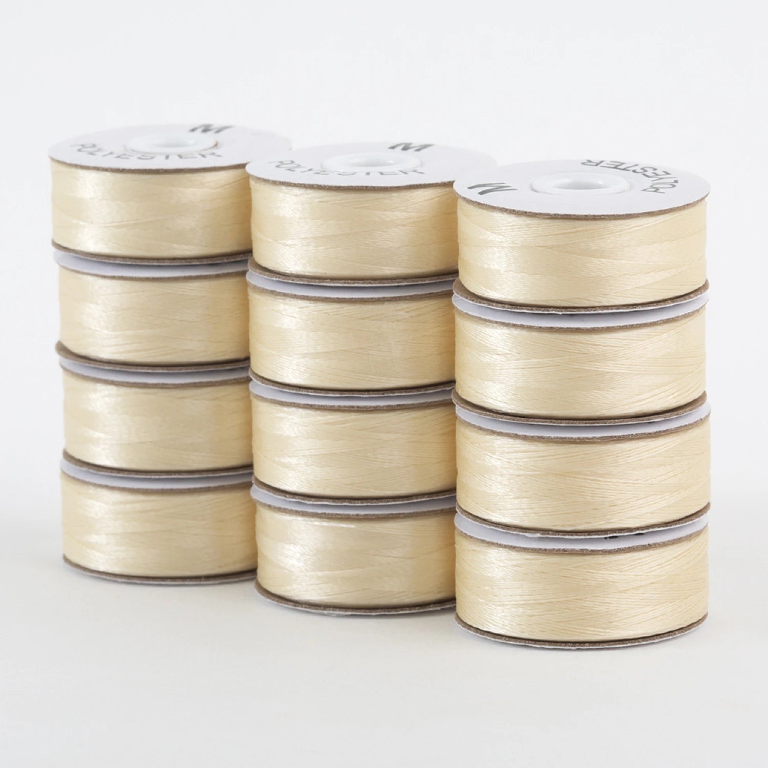 SuperBobs Polyester Bobbin 12pk M-Style Cream # 301-12-620