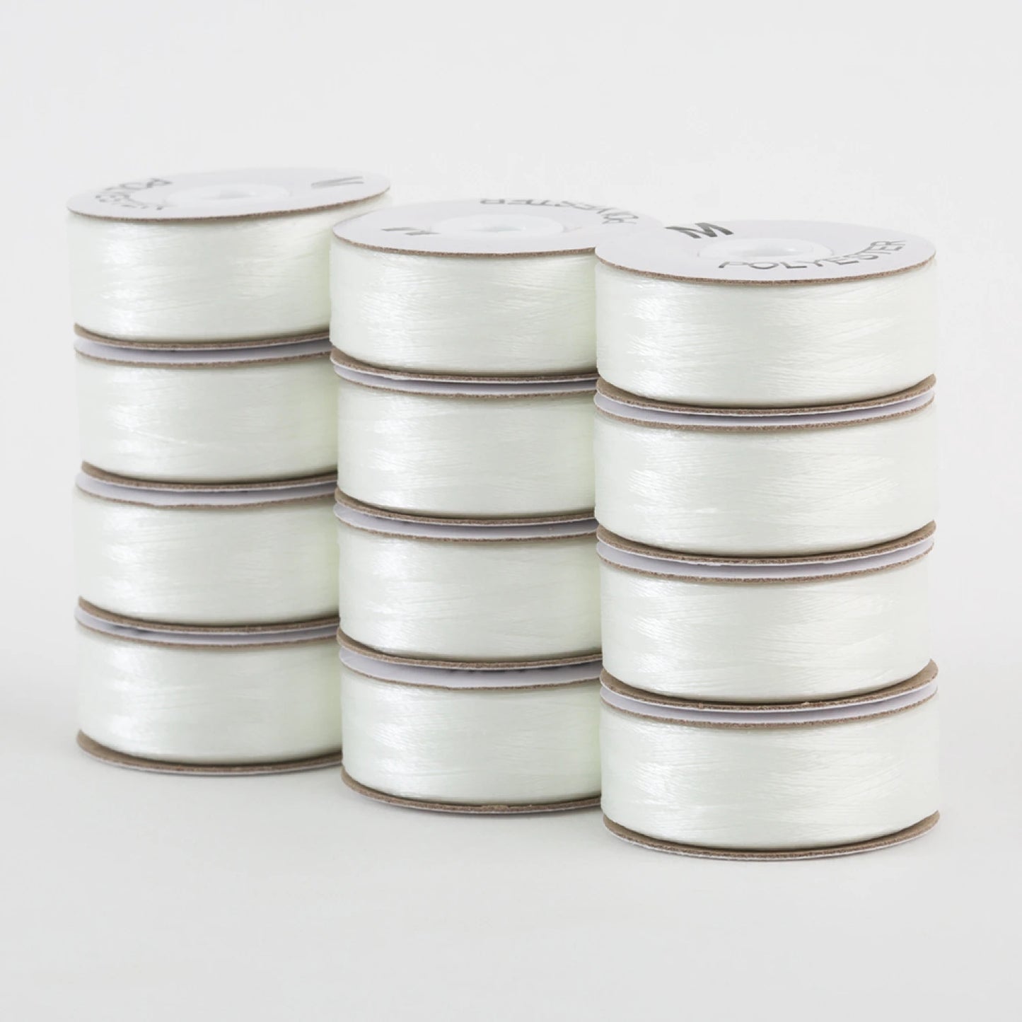SuperBobs Polyester Bobbin 12pk M-Style Natural White # 301-12-624