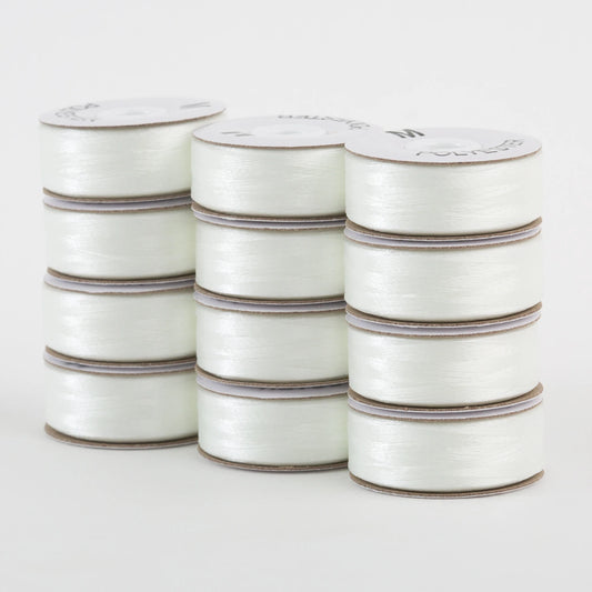 SuperBobs Polyester Bobbin 12pk M-Style Natural White # 301-12-624