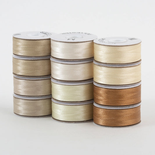 SuperBobs Polyester Bobbin 12pk M-Style Neutral # 301-12-NEU