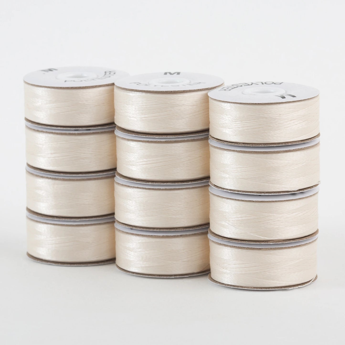 SuperBobs Polyester Bobbin 12pk M-Style Off White # 301-12-655