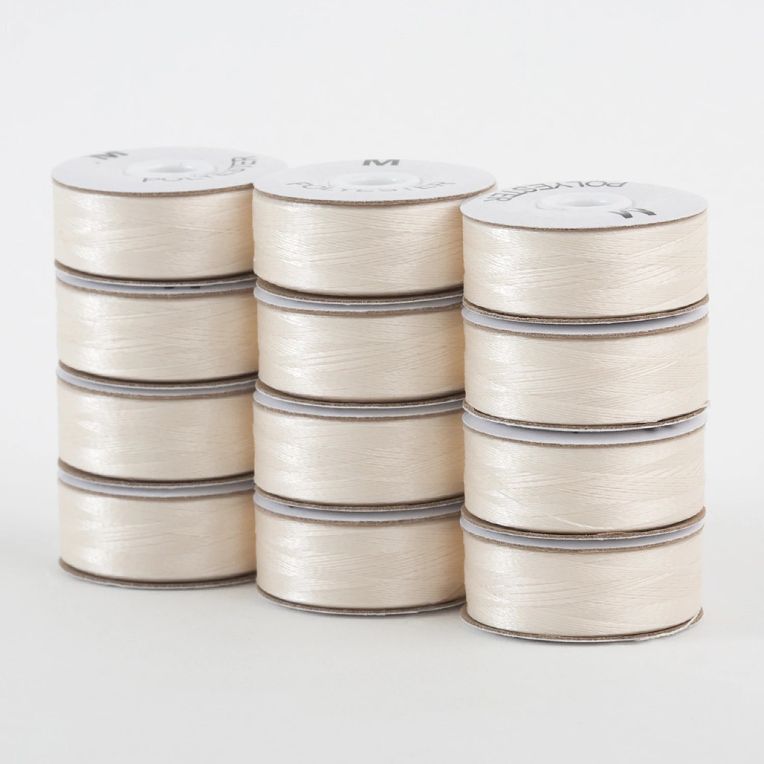 SuperBobs Polyester Bobbin 12pk M-Style Off White # 301-12-655
