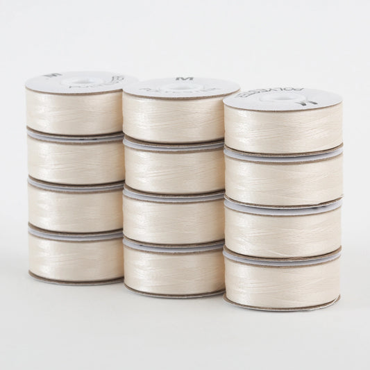 SuperBobs Polyester Bobbin 12pk M-Style Off White # 301-12-655