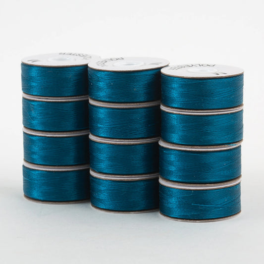 SuperBobs Polyester Bobbin 12pk M-Style Turquoise # 301-12-611