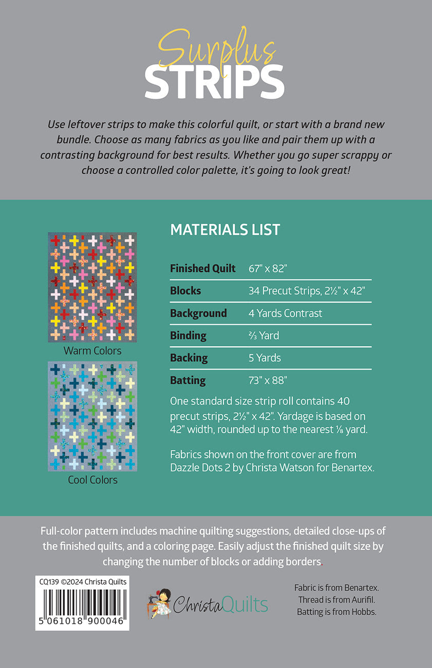 Surplus Strips Quilt Pattern # CQI139 - Special Order