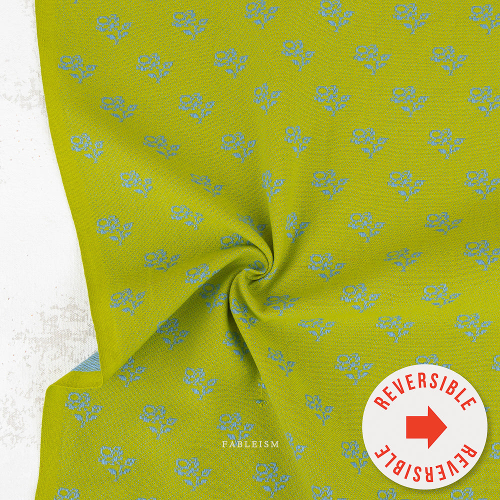 Swedish Meadow by The House That Lars Built for Fableism - Mini Roses Sunny Grass (Jacquard) SWM-205-MNR-SUNNY-GRASS