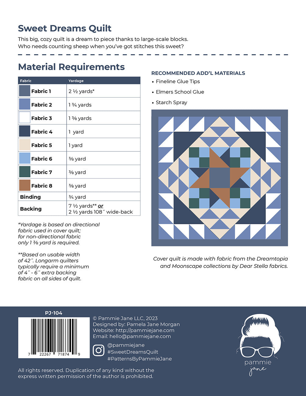 Sweet Dreams Quilt Pattern by Pammie Jane
