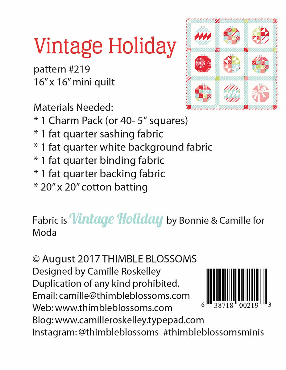 Mini Vintage Holiday # TBL219 - Special Order