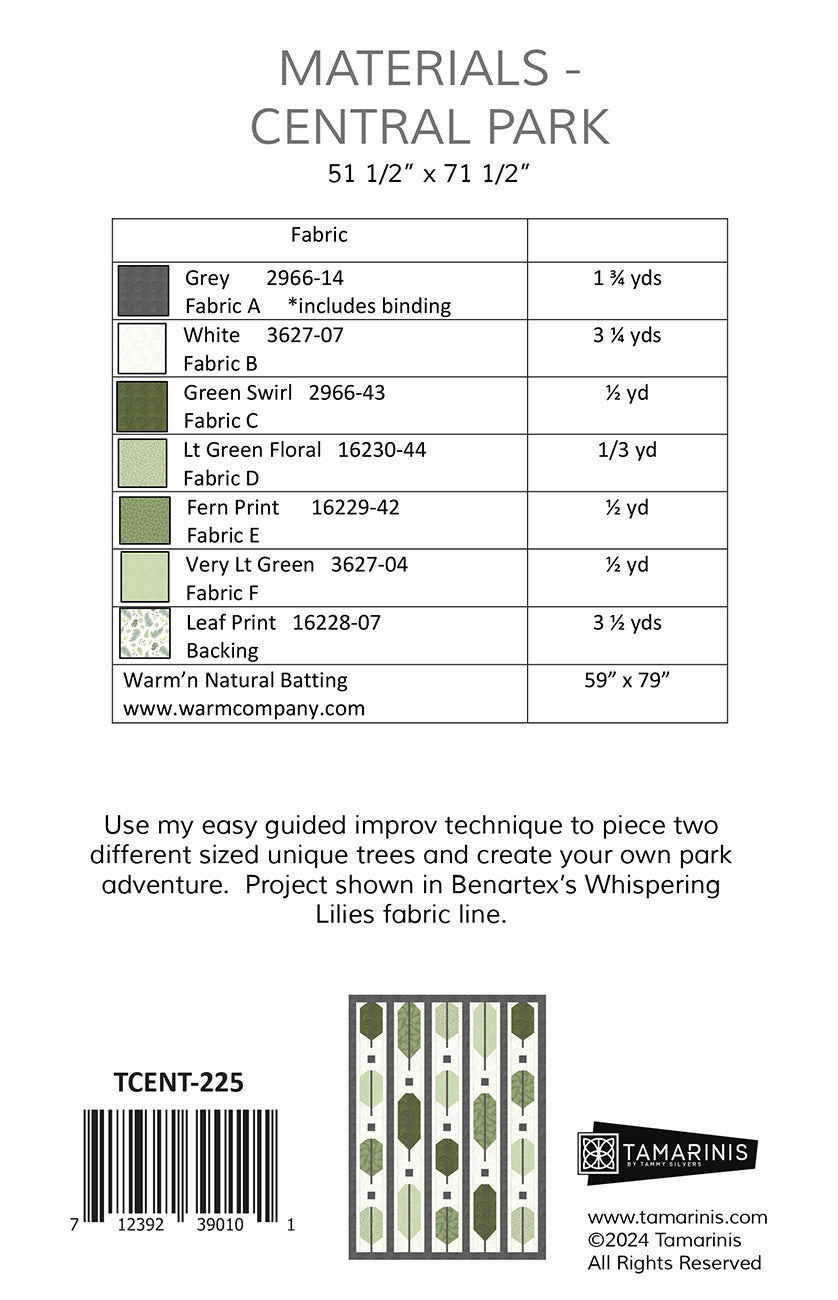 Central Park # TCENT-225 - Special Order