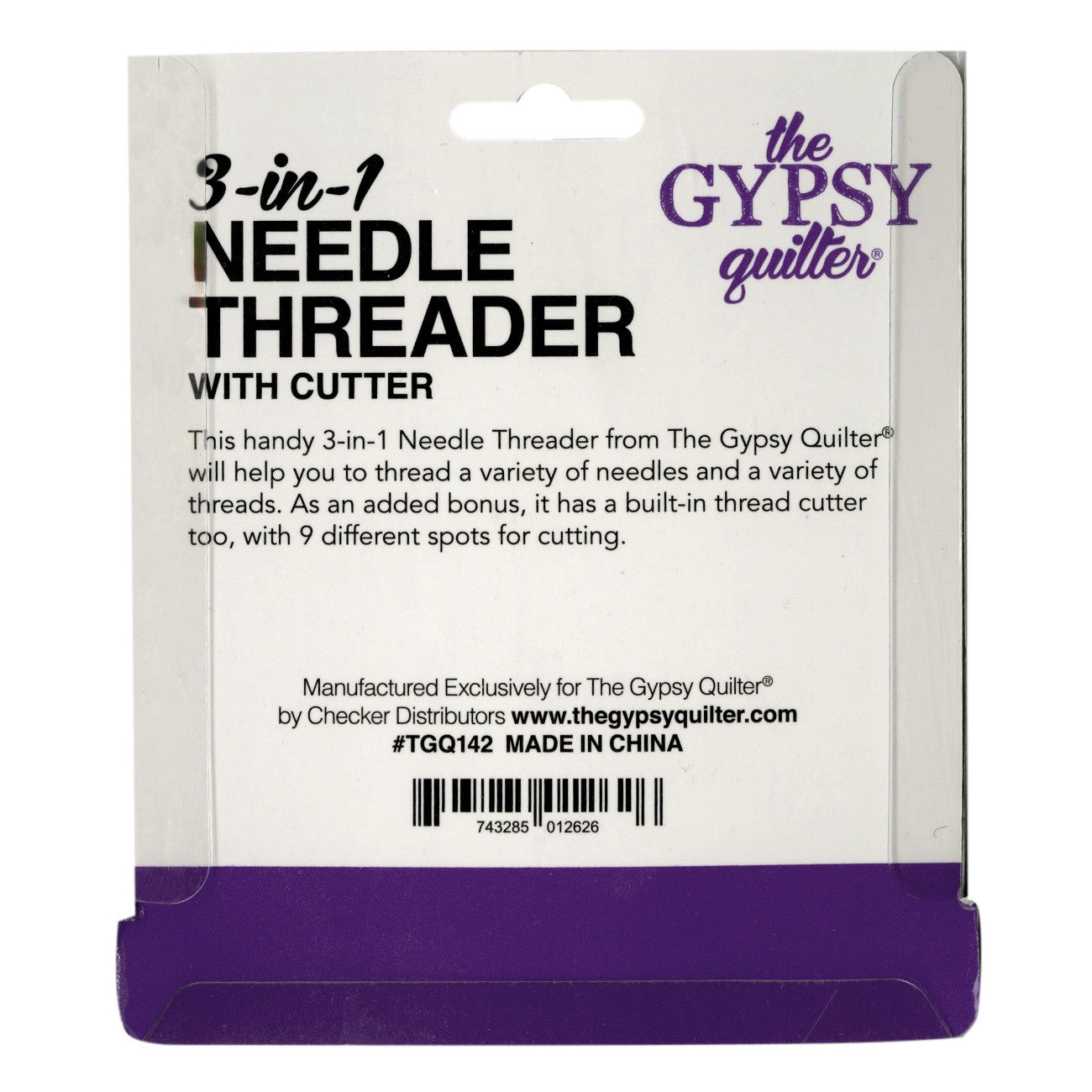 The Gypsy Quilter 3 In 1 Needle Threader with Cutter # TGQ142 - Special Order