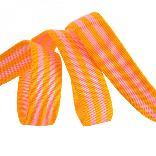 Tula Pink Webbing 2yd x 1in - Pink/Orange # TKP-91-2Y-COL02 - Special Order