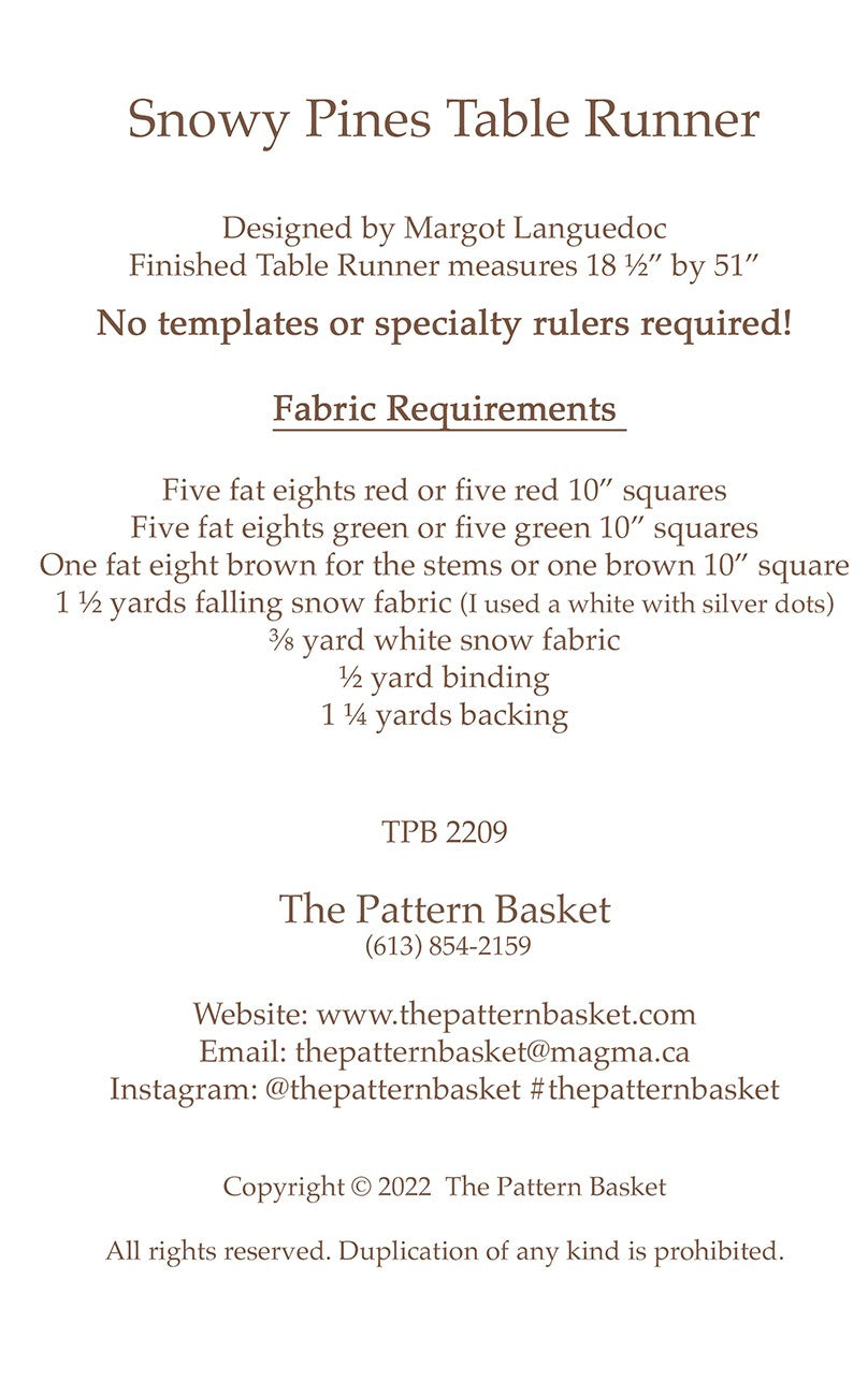 Snowy Pines Table Runner # TPB2209 - Special Order