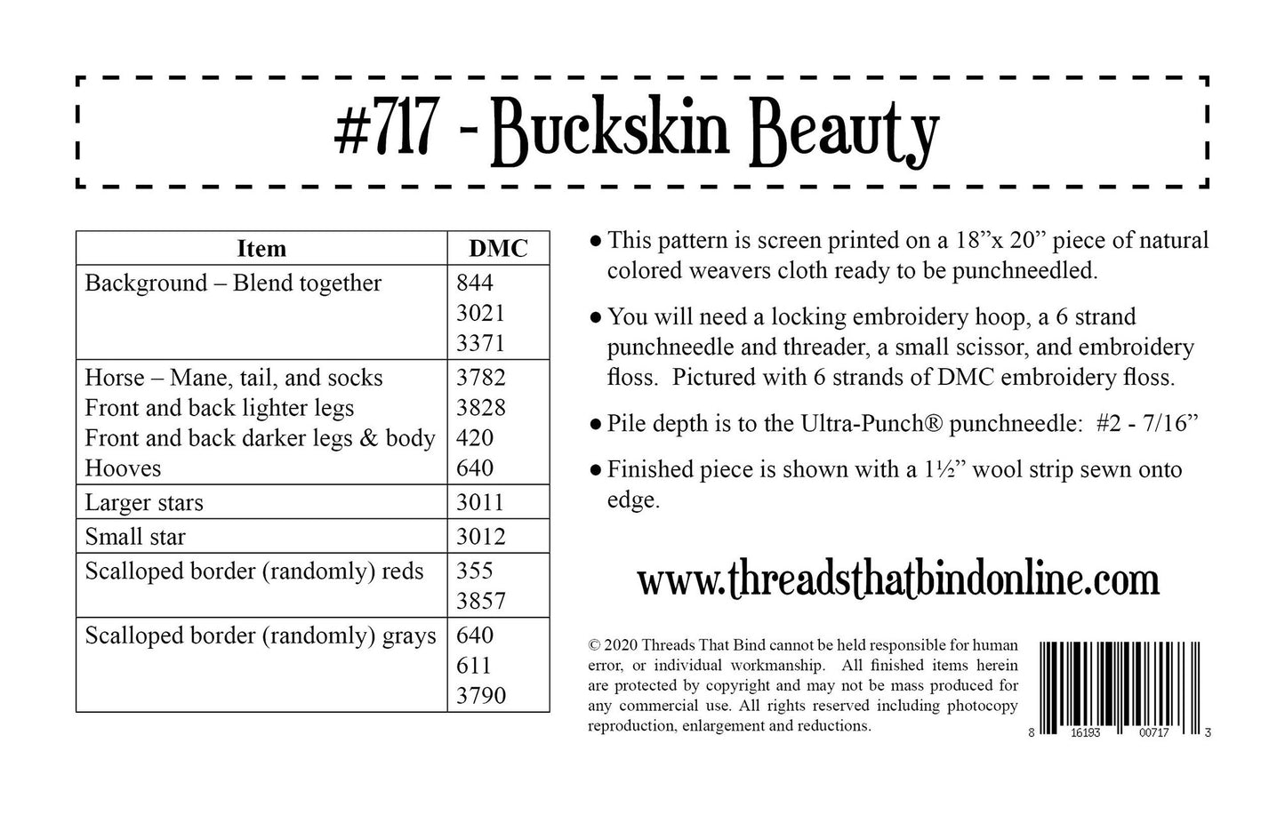 Buckskin Beauty # TTB717 - Special Order