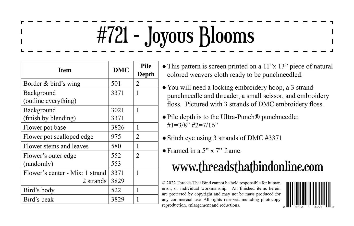 Joyous Blooms # TTB721 - Special Order