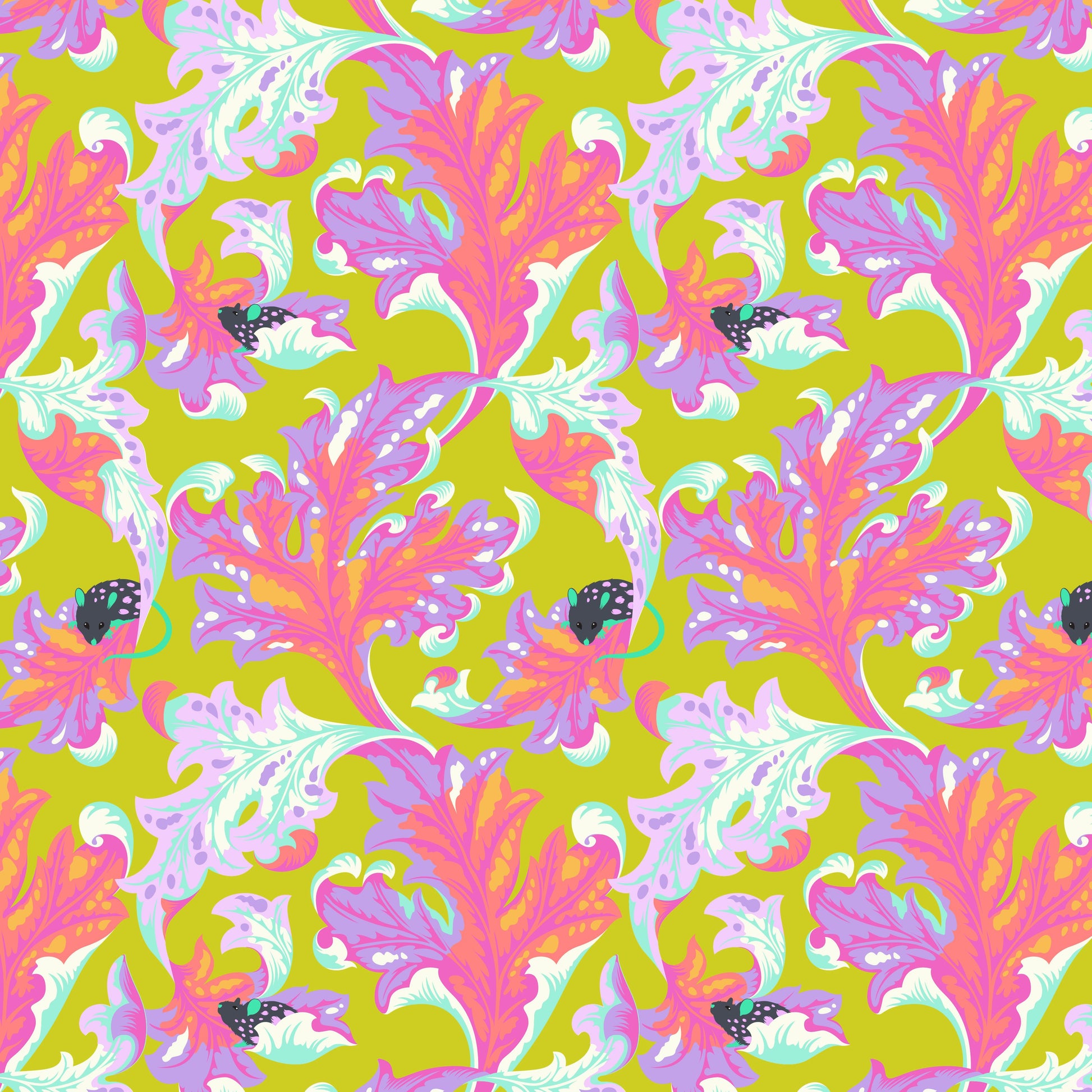 Tabby Road Deja Vu by Tula Pink - Eek PWTP093.ELECTROBERRY