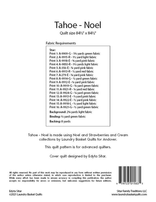 Tahoe - Noel # LBQ-1583-P - Special Order