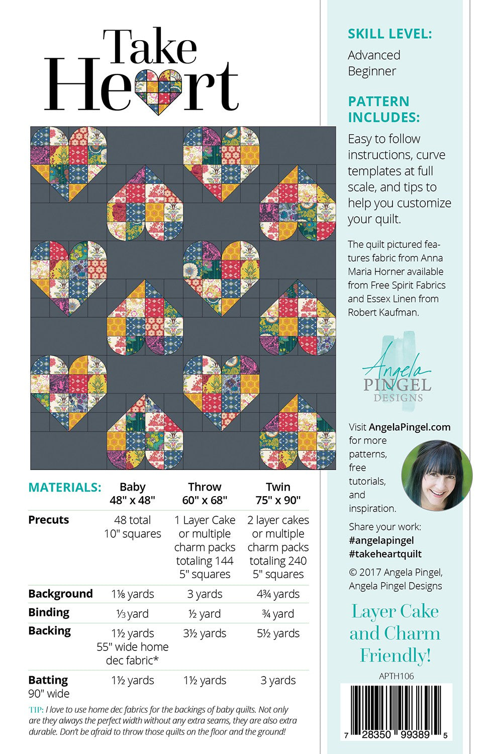 Take Heart Quilt Pattern by Angela Pingle