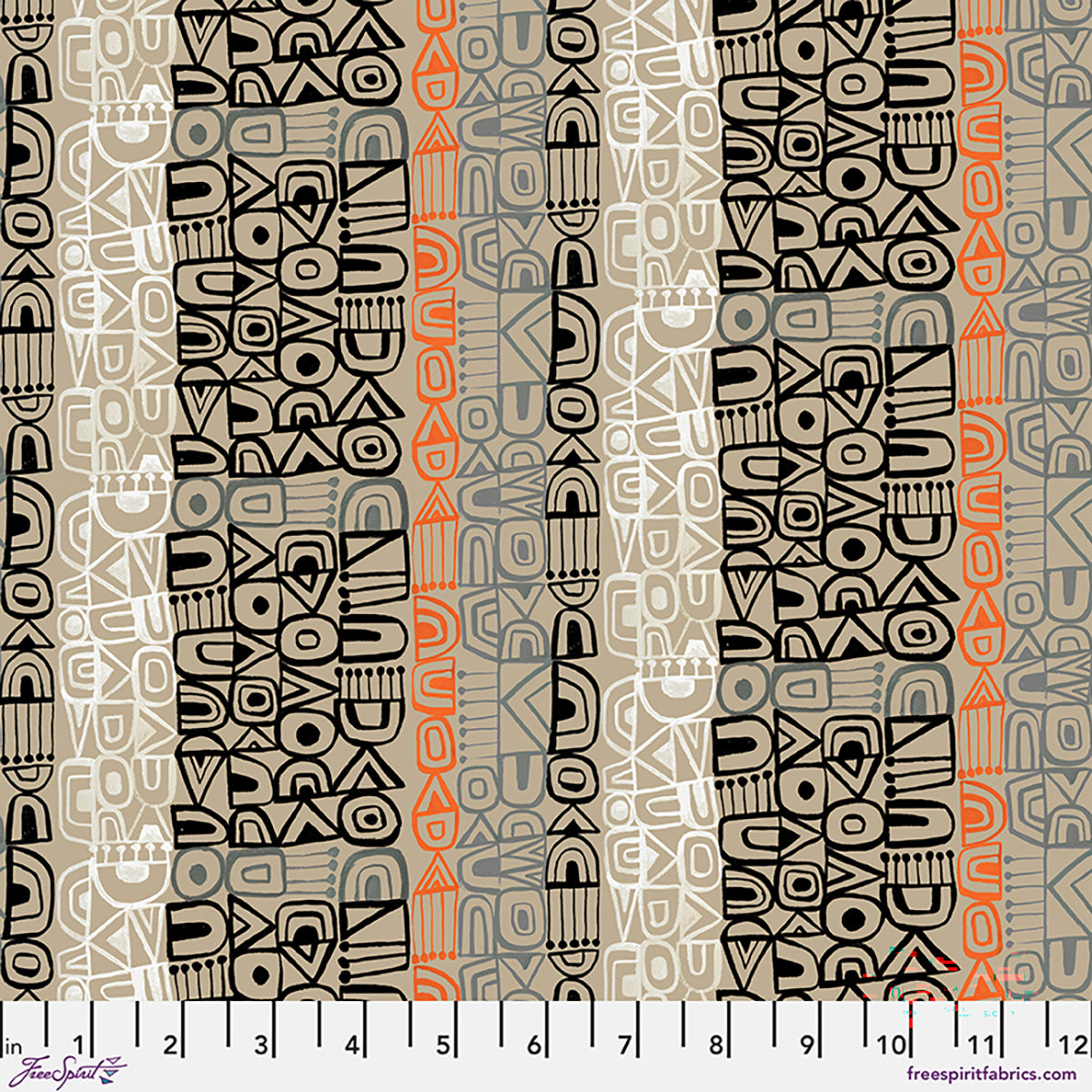 Tales From the Forest by Clare Youngs : Geo Stripe Taupe PWCY024.TAUPE